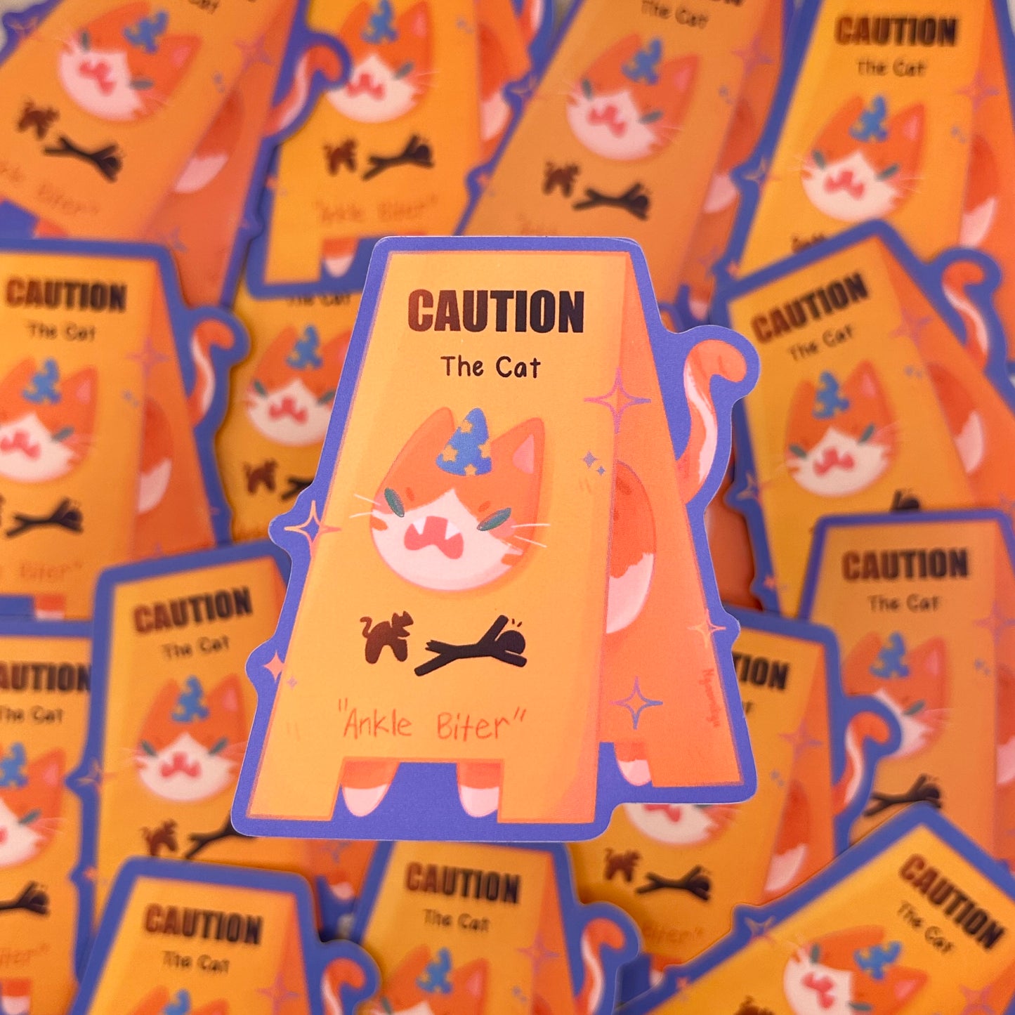 Caution Cat Sticker