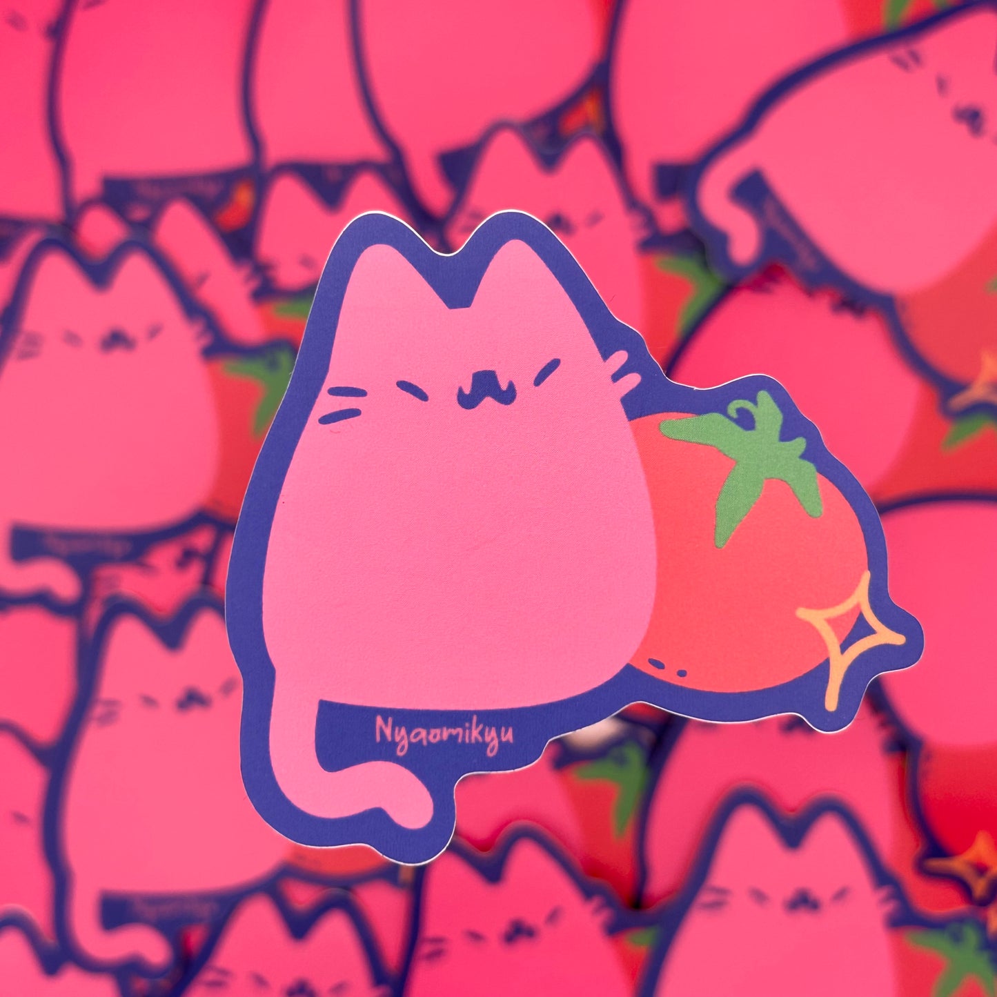 Tomato Fruit Cats Stickers