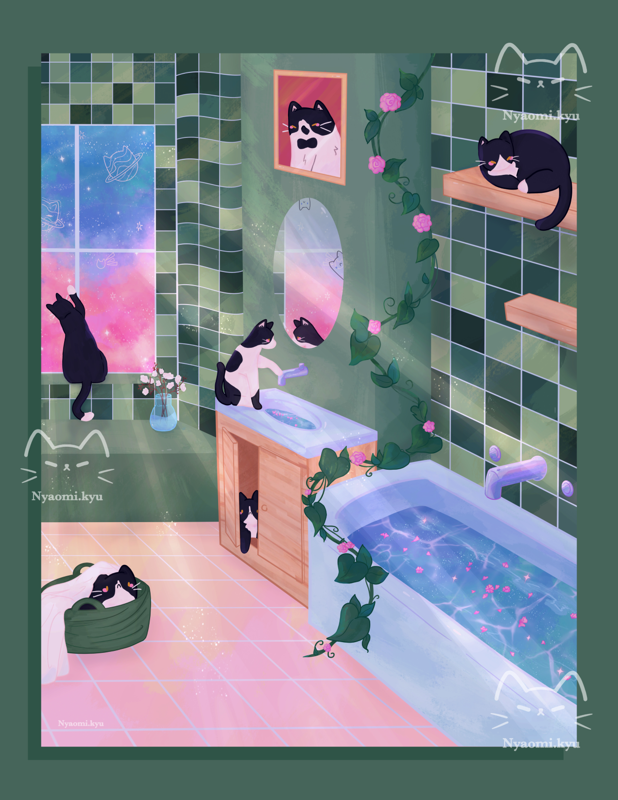 Bath Cats Print