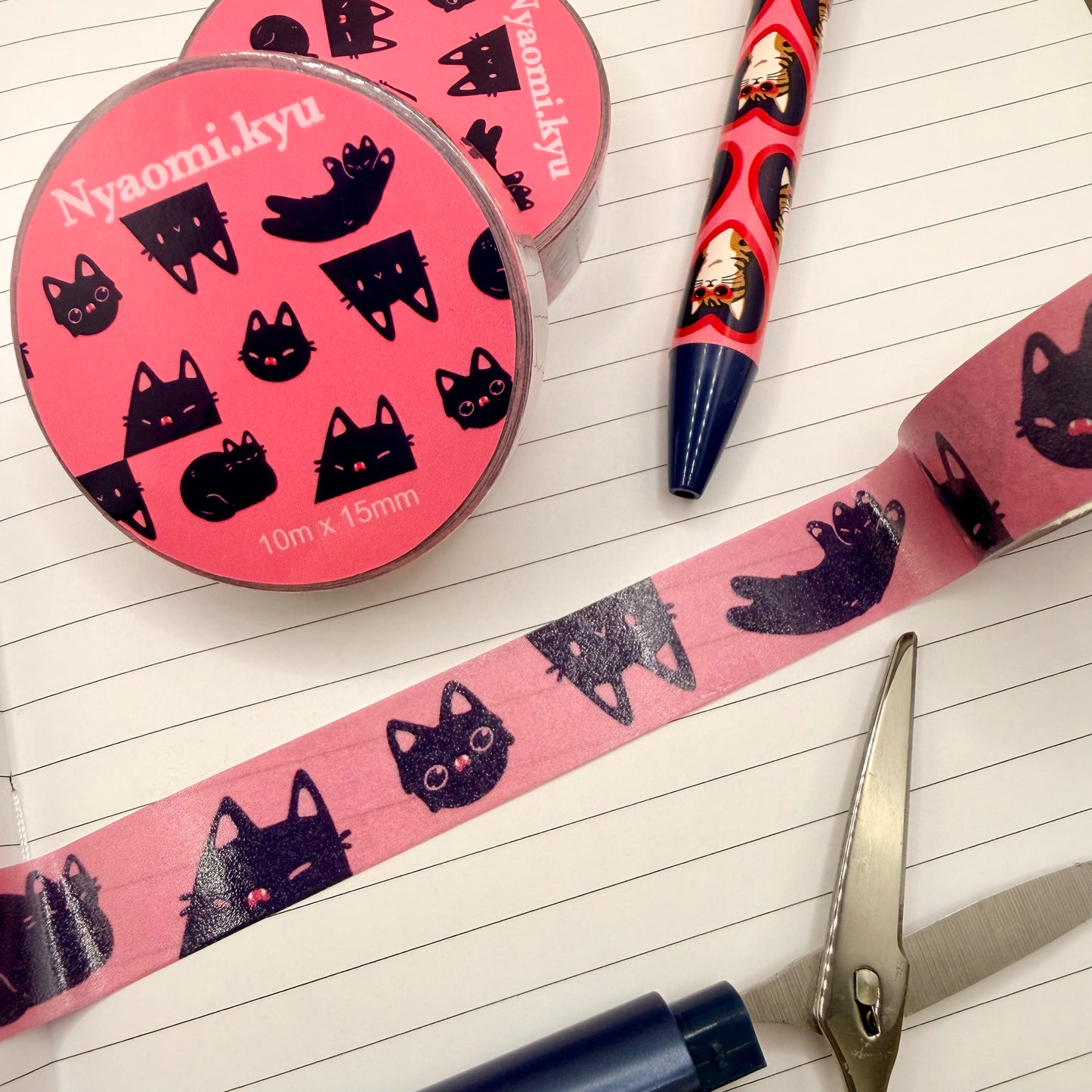 Blue Pink Cats Washi Tape