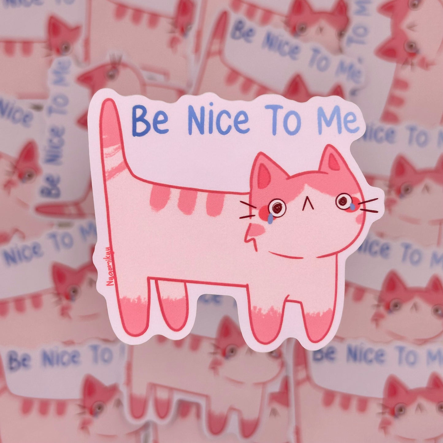 Be Nice To Me Cat Sticker