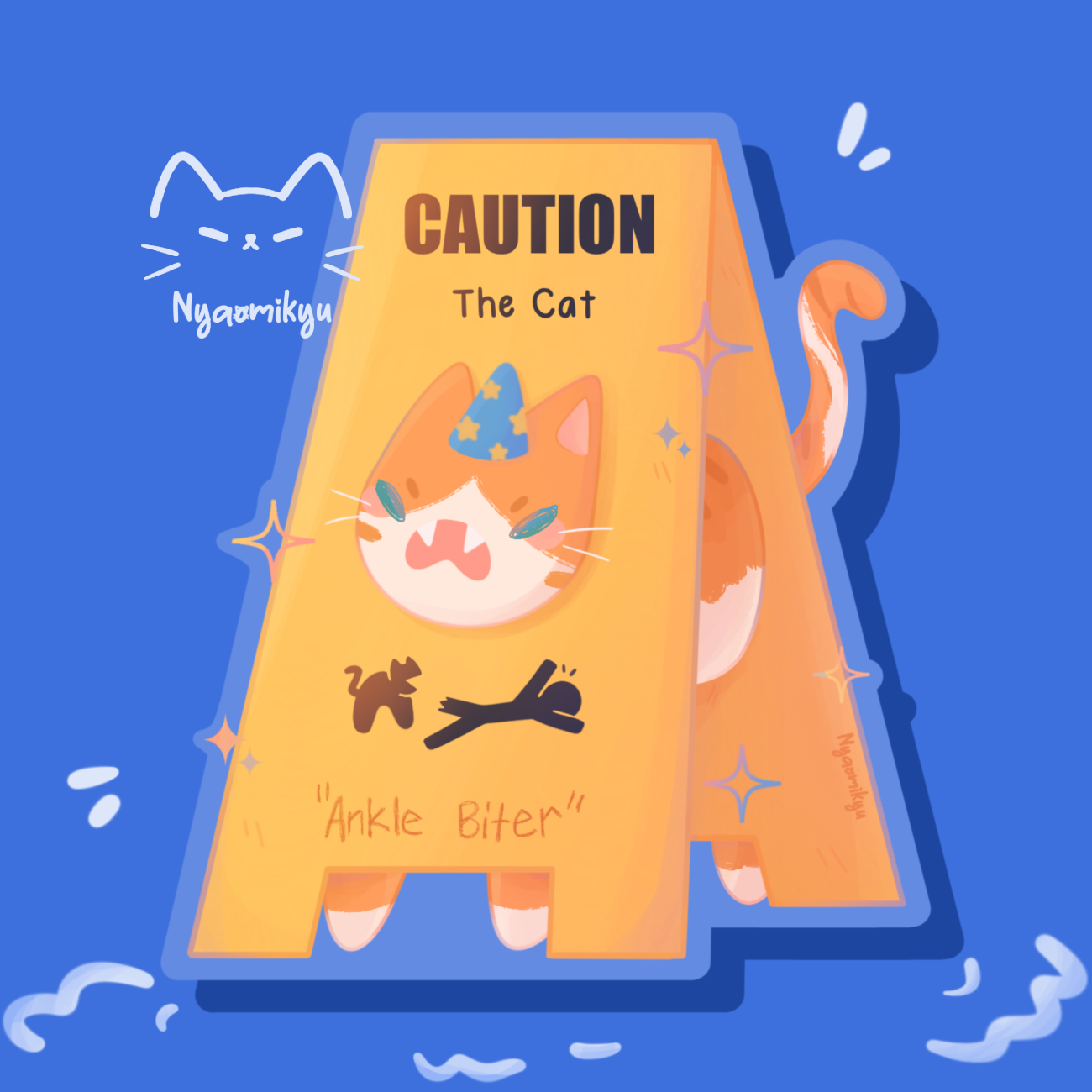 Caution Cat Sticker