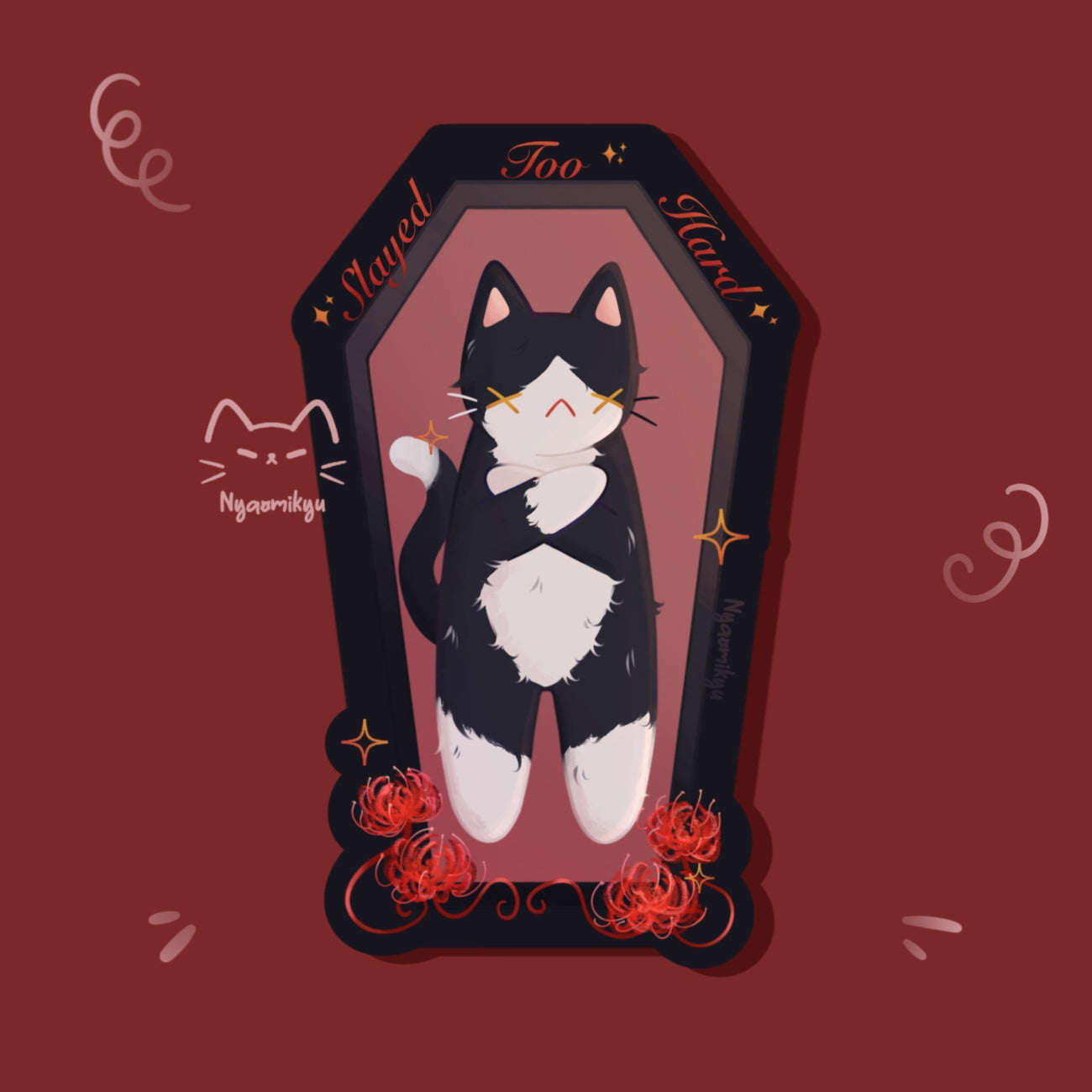 Coffin Cat Sticker
