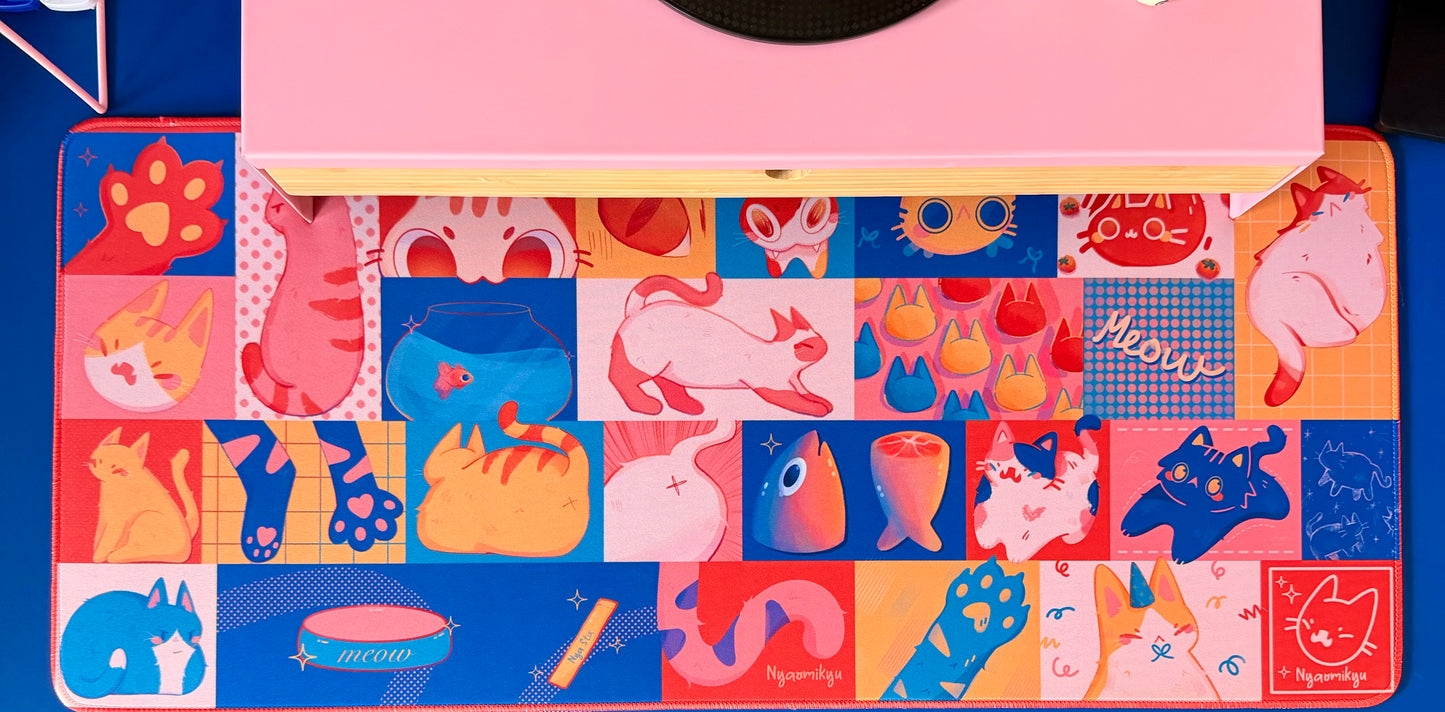 Comic Cats Desk Mat