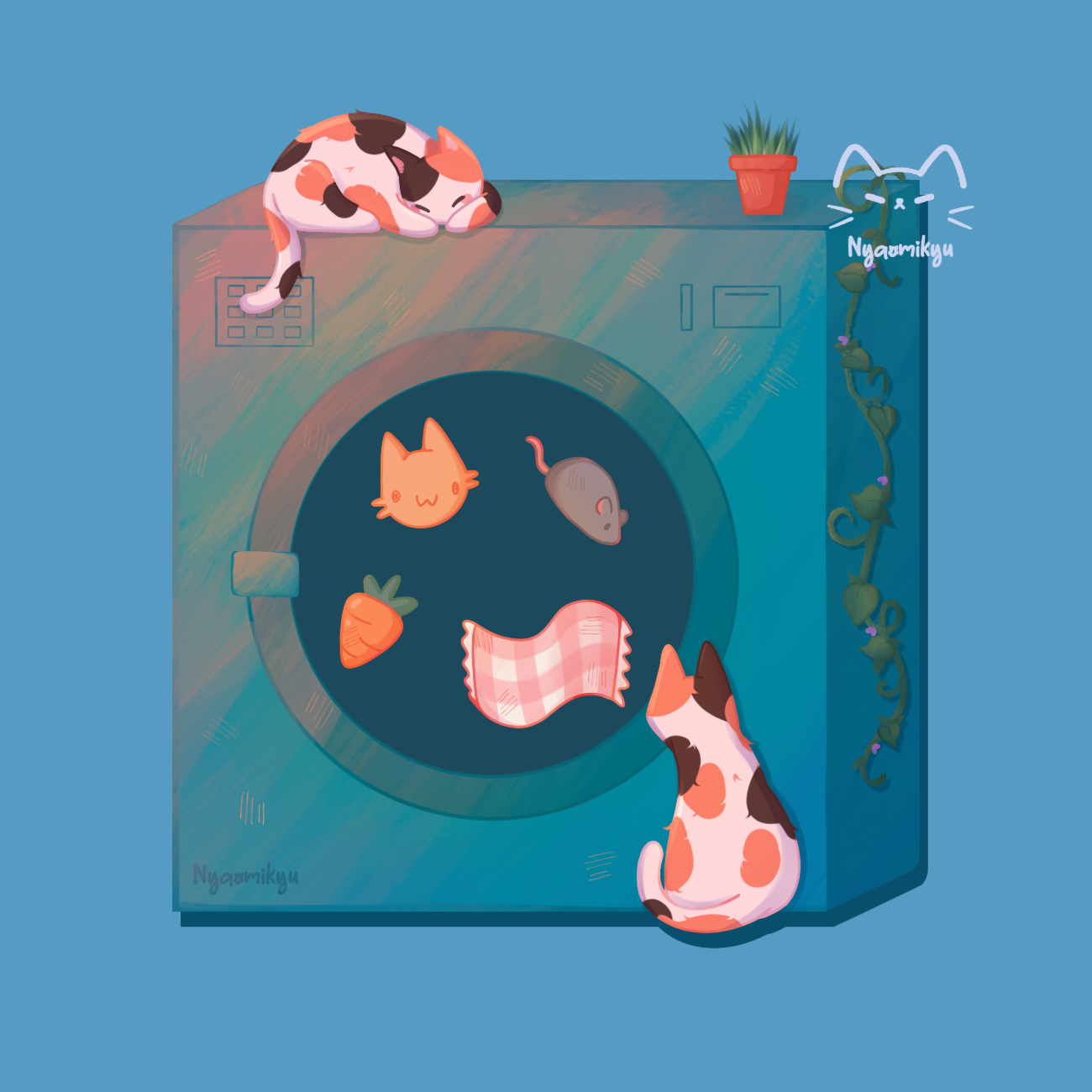 Laundry Cats Clear Sticker