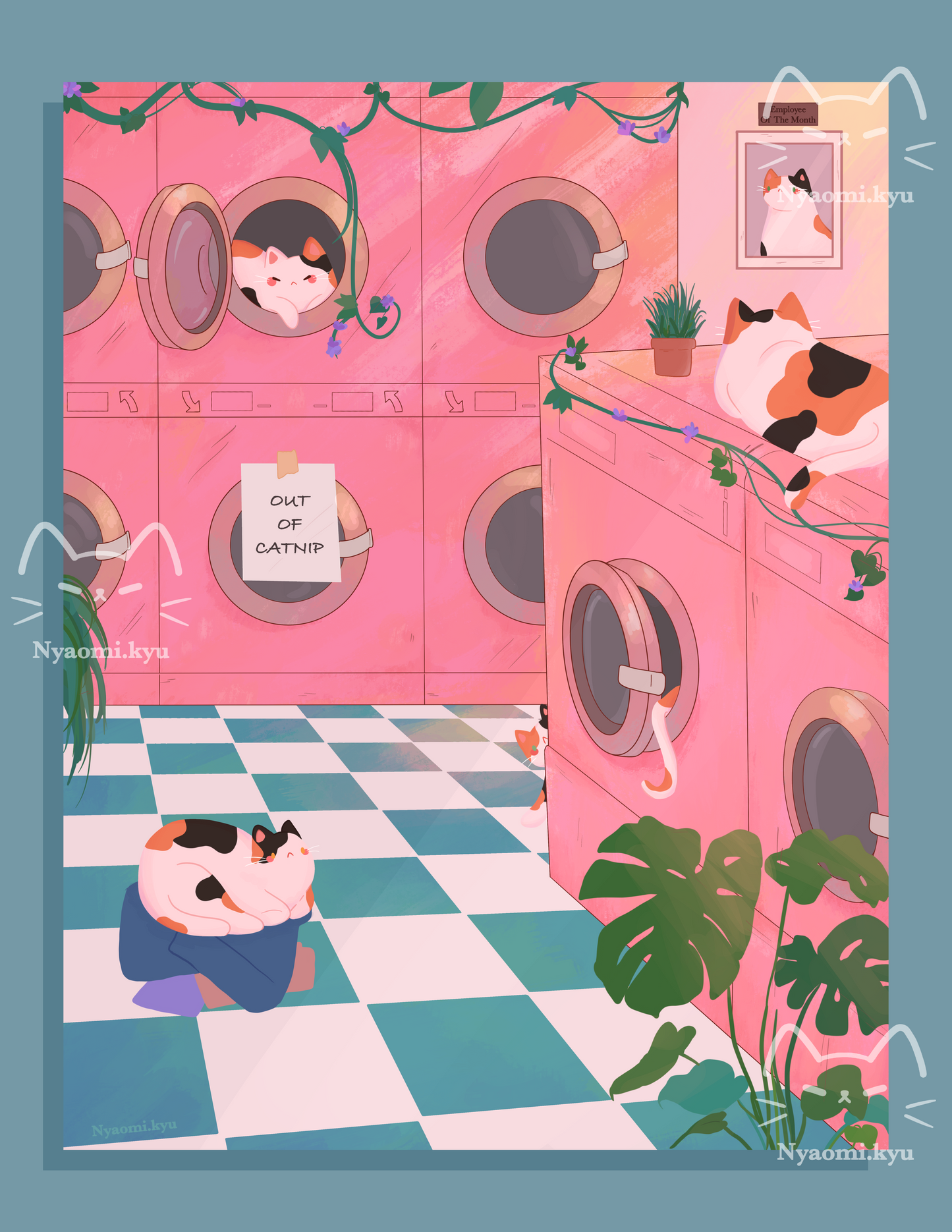 Laundry Cats Print