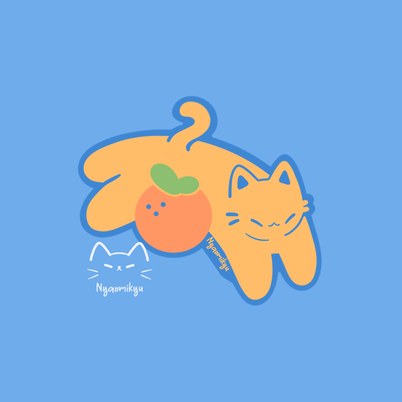 Mikan Fruit Cat Sticker