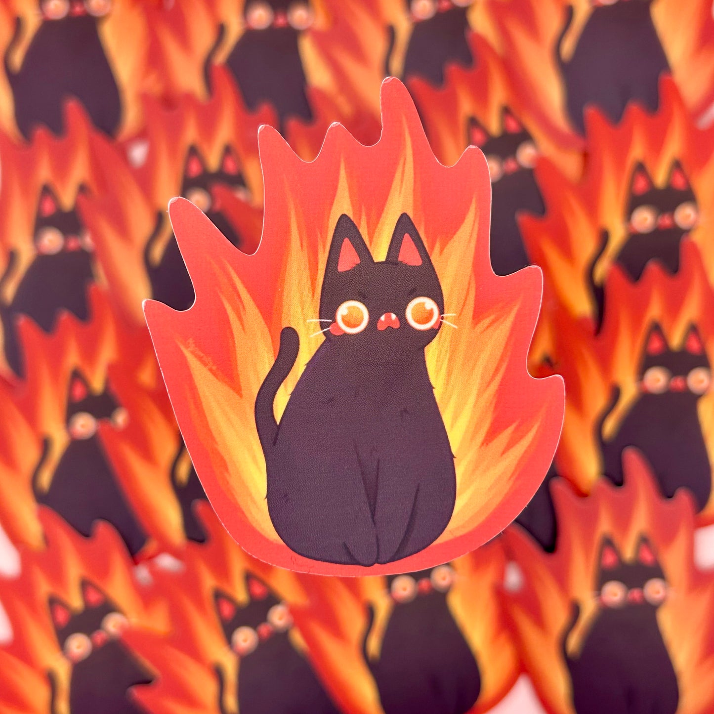 Fire Cat Sticker