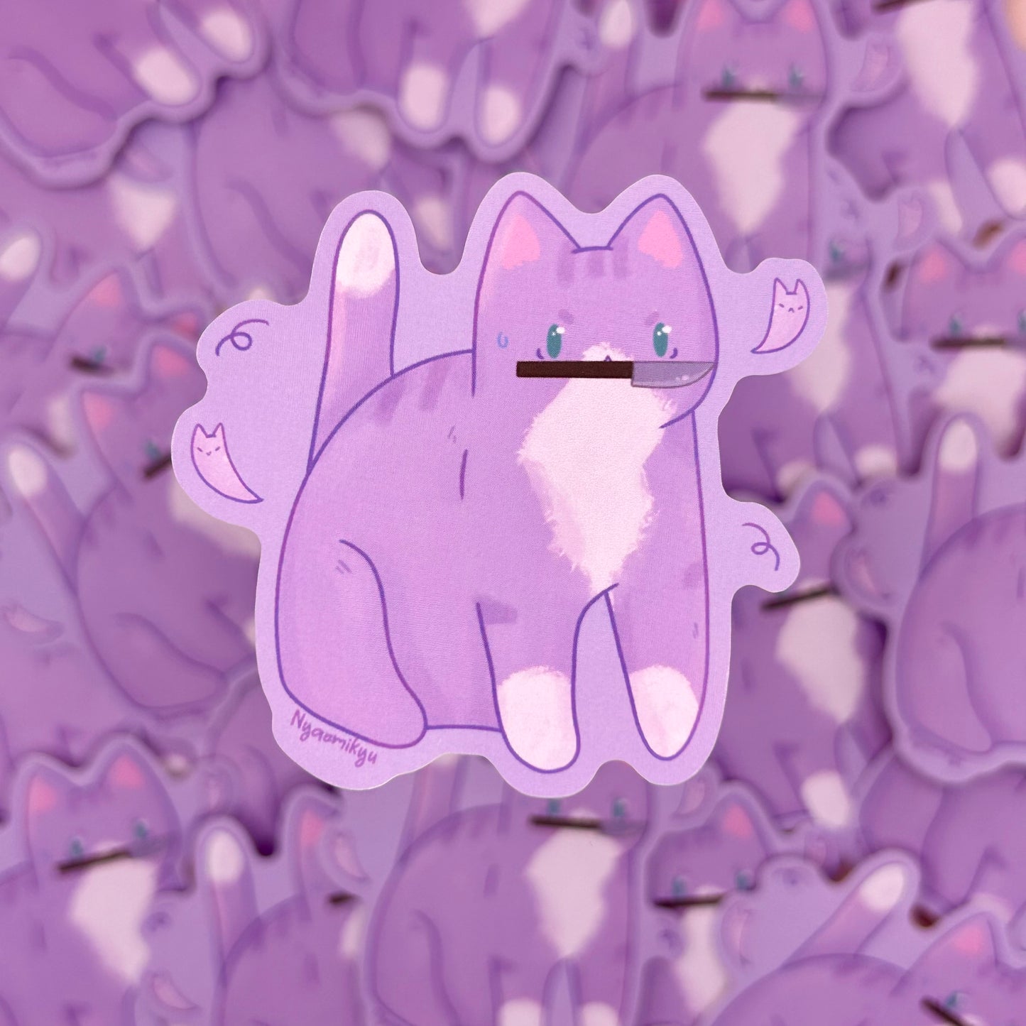 Knife Cat Sticker