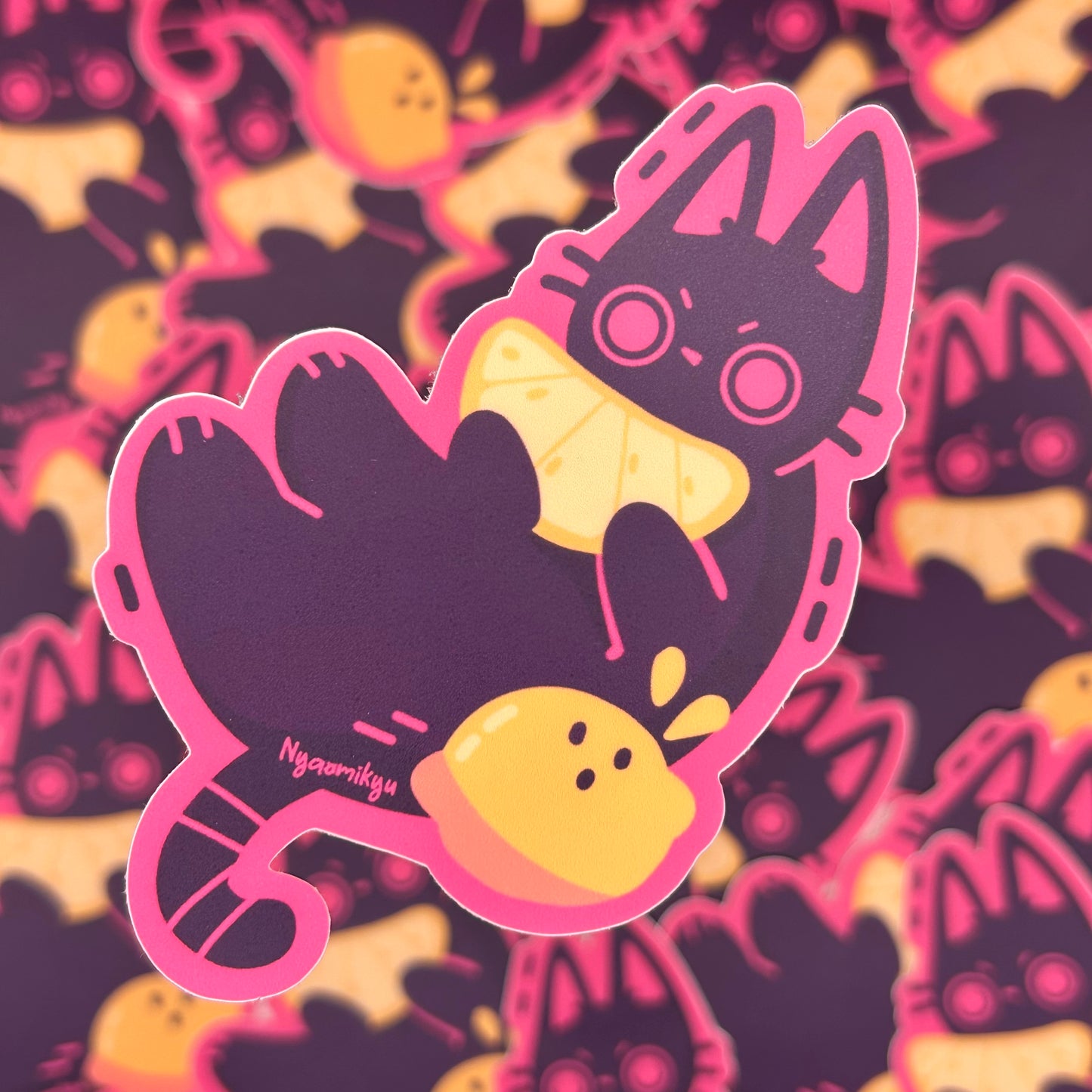 Lemon Fruit Cat Sticker
