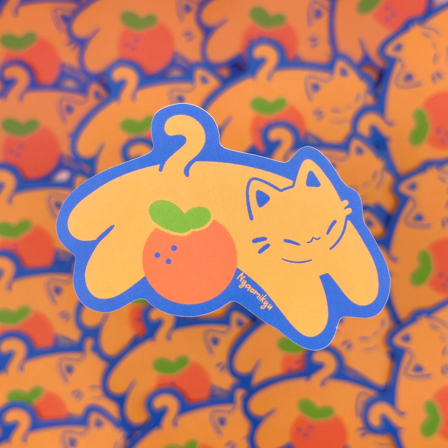 Mikan Fruit Cat Sticker