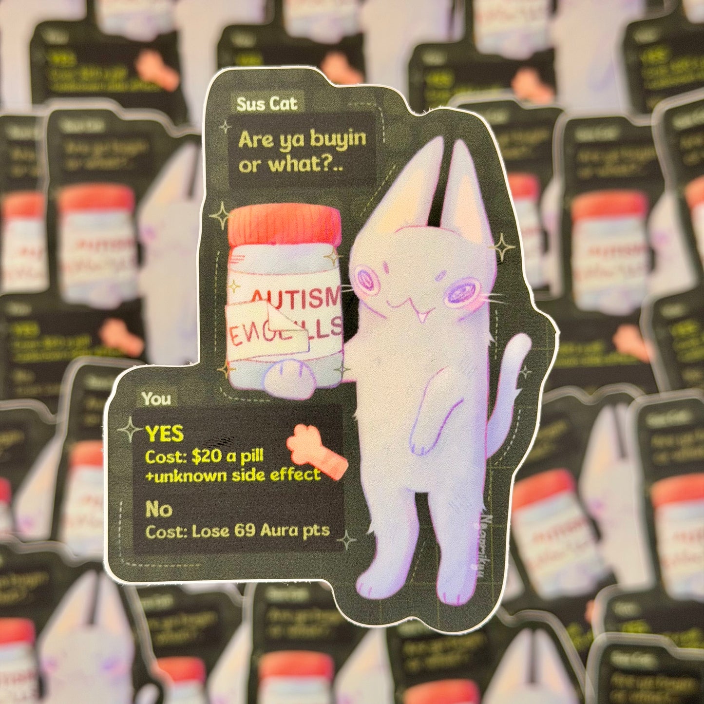 Shady Dealer Cat Sticker