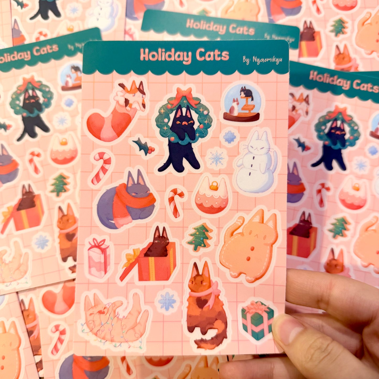 Holiday Cats Sticker Sheet