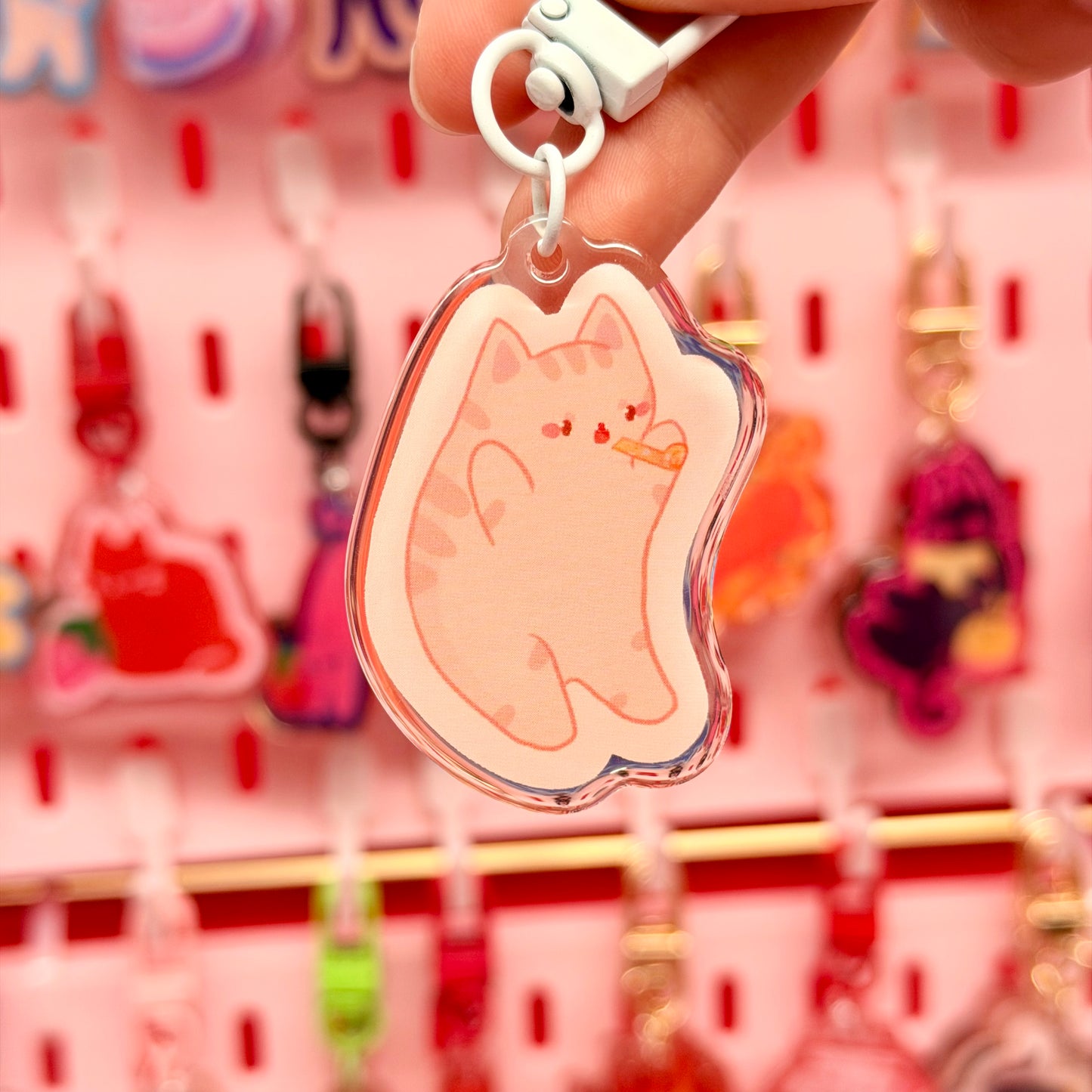 Orange Tabby Celebrate Keychain