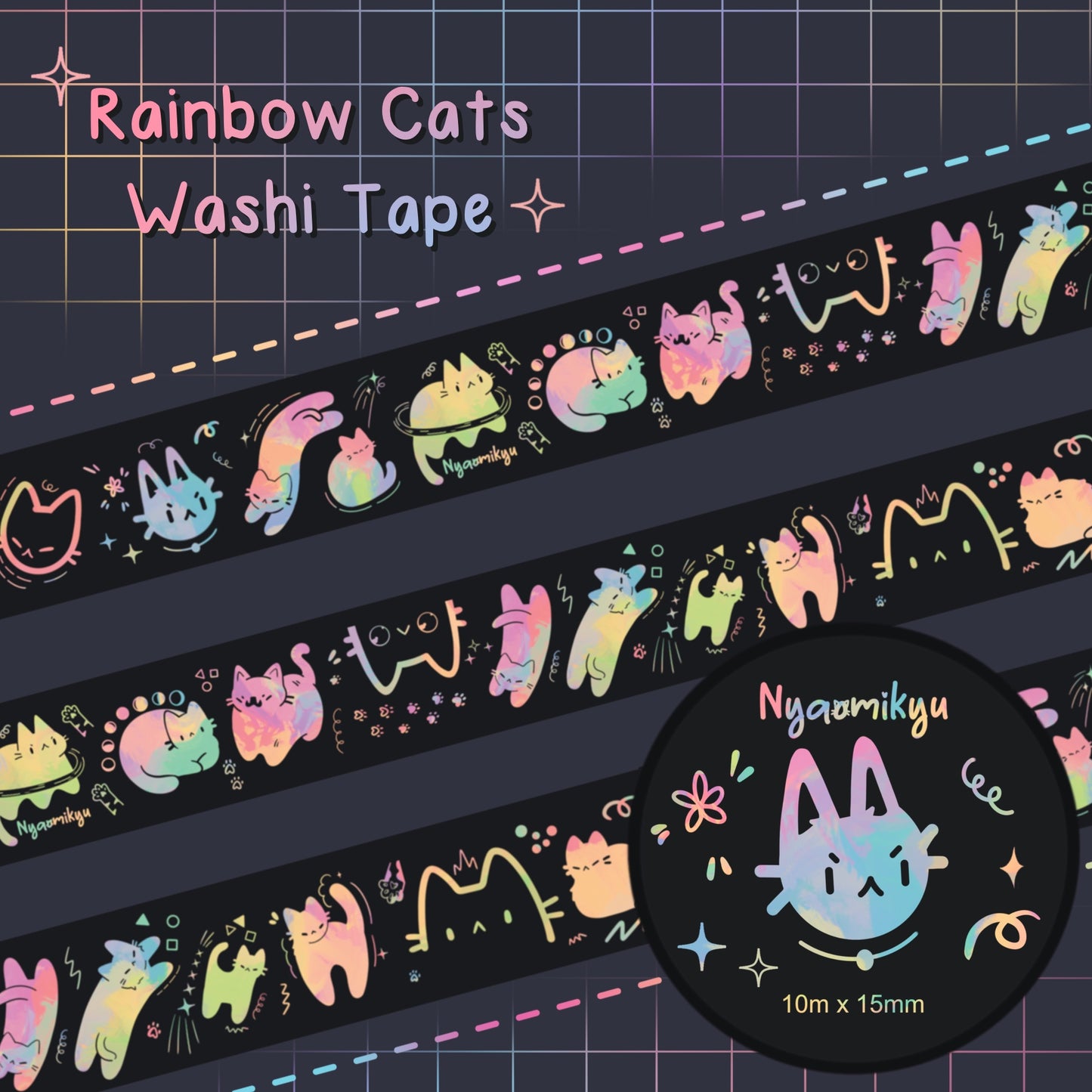 Rainbow Cats Washi Tape