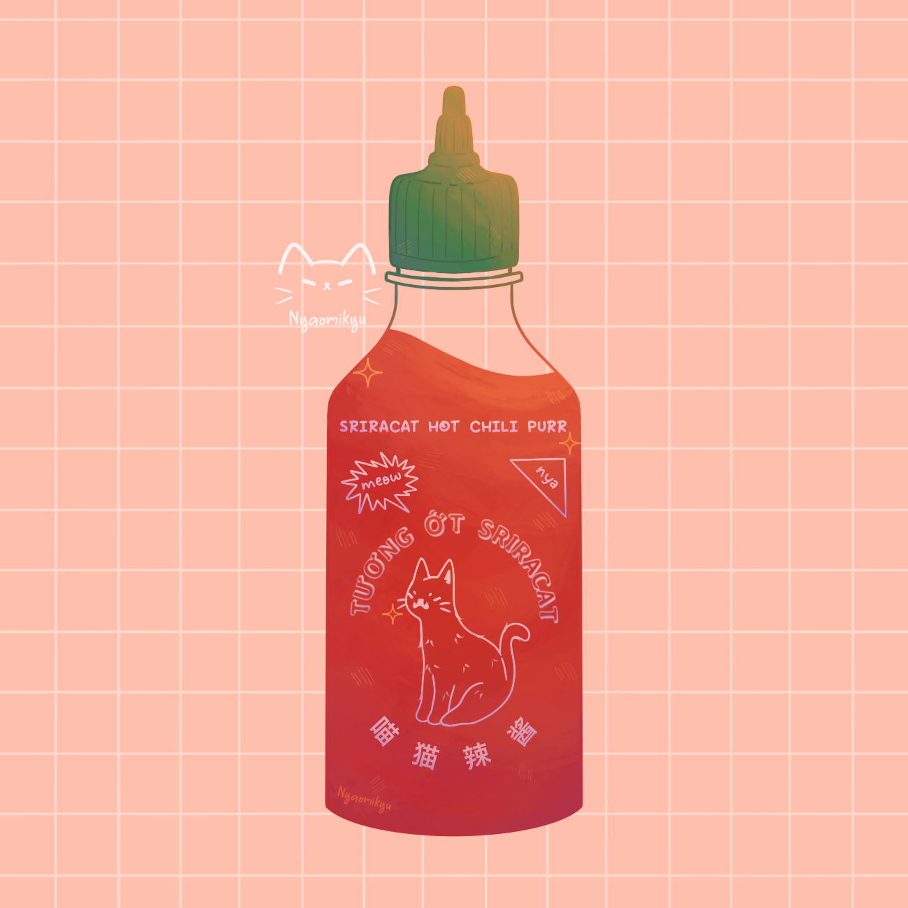 Sriracha Cat Sticker