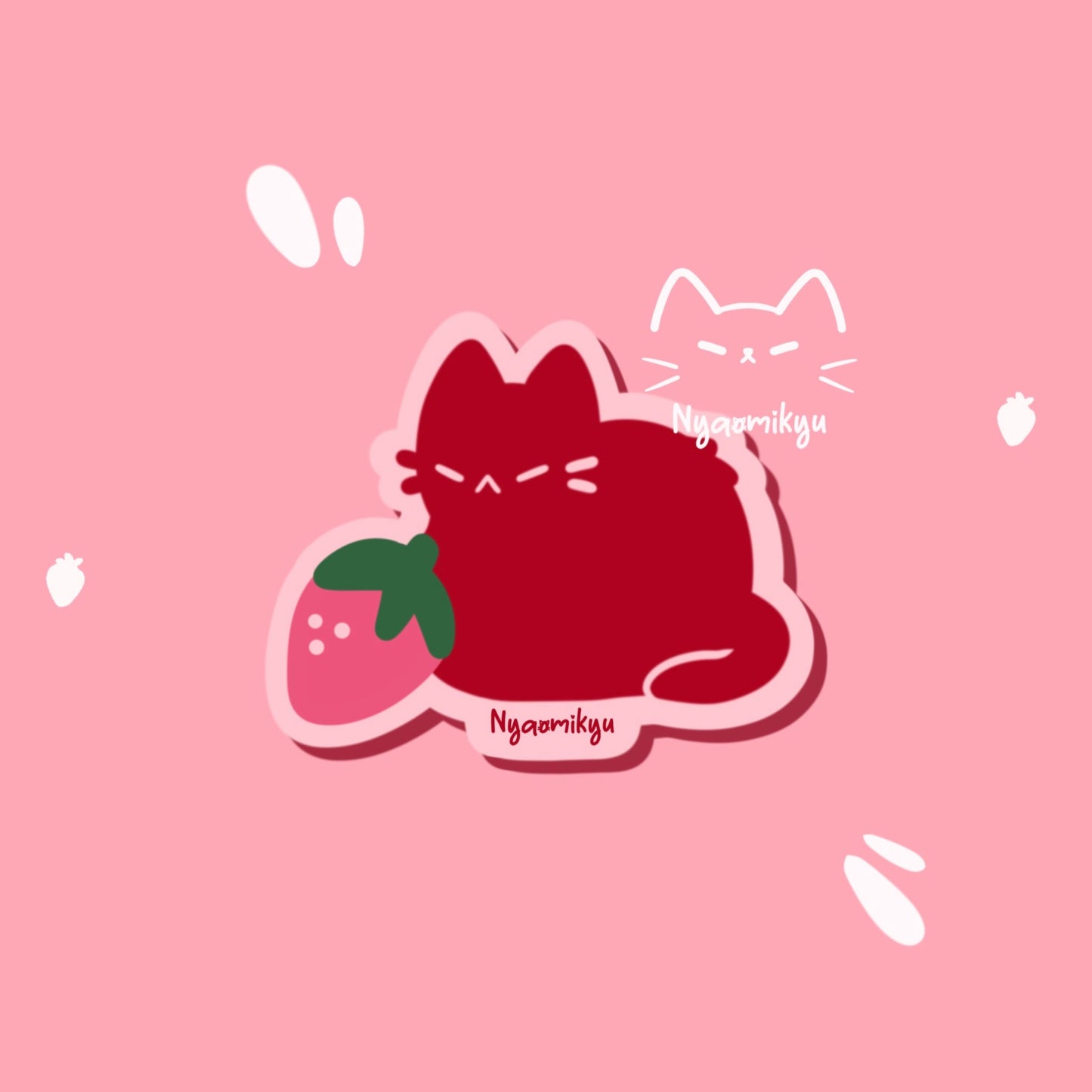 Strawberry Fruit Cat Sticker