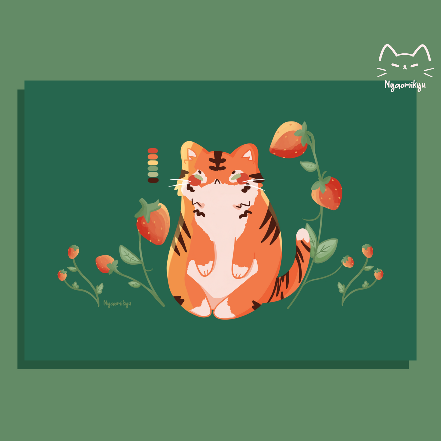 Strawberry Tiger Print