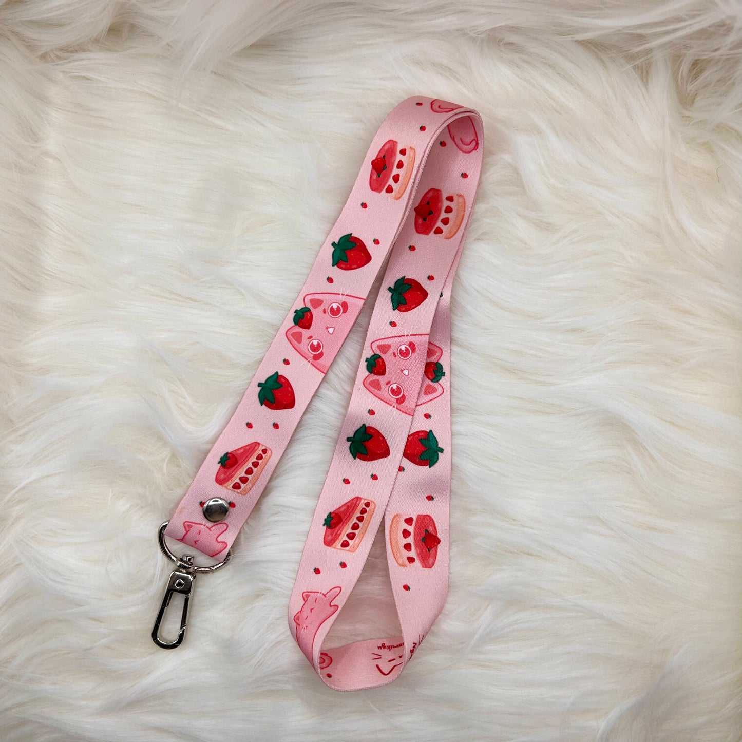 Strawberry Cats Lanyard