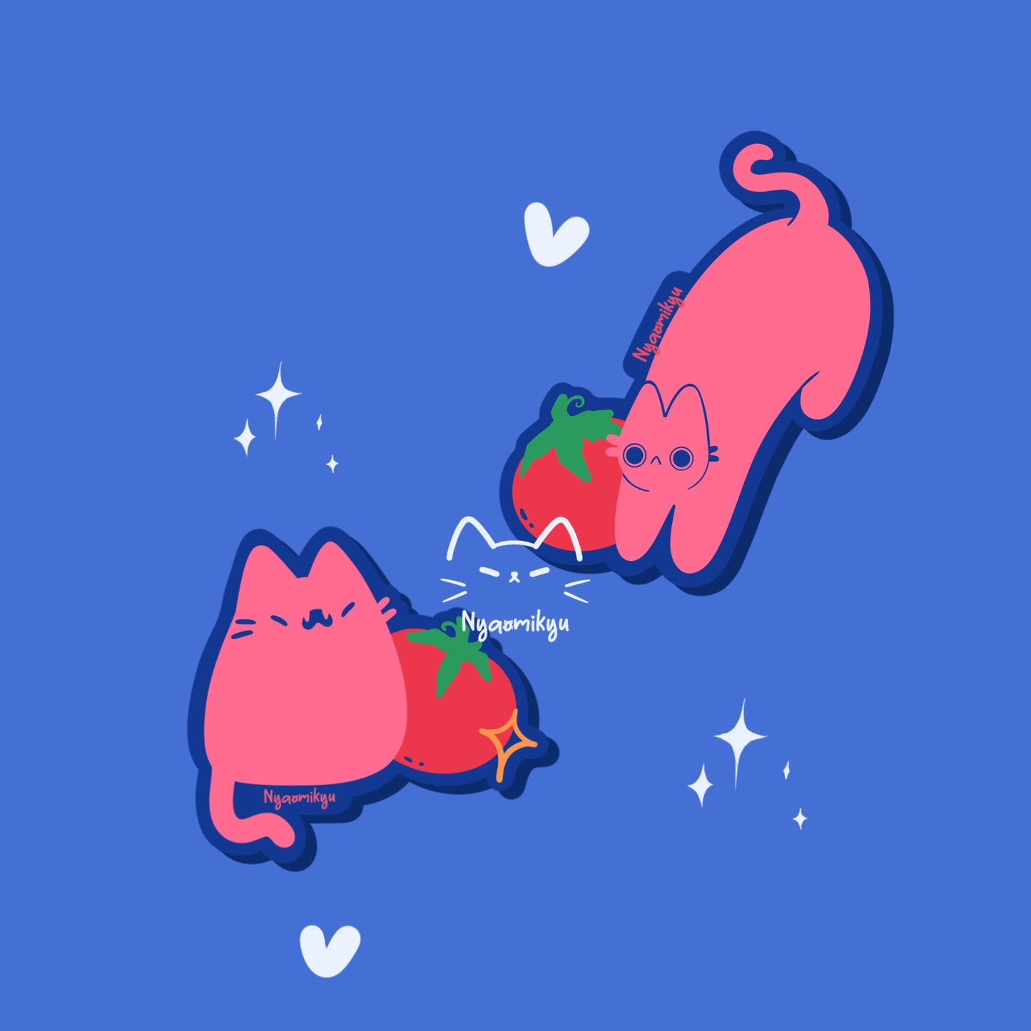 Tomato Fruit Cats Stickers
