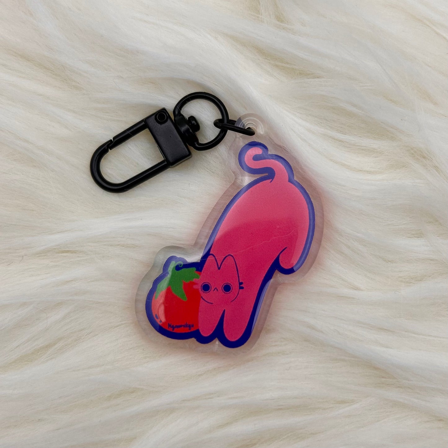 Tomato Cat Keychain