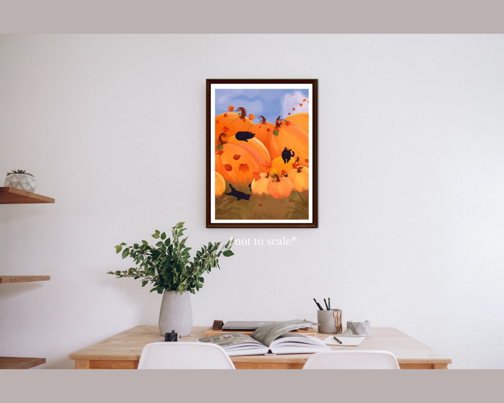 Pumpkin Cats Print
