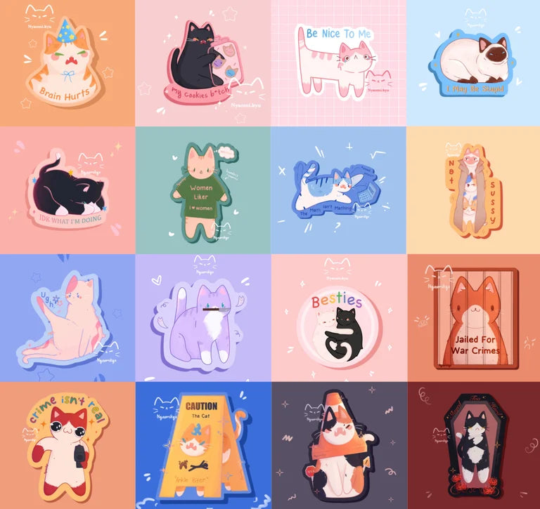 Silly Cats Stickers