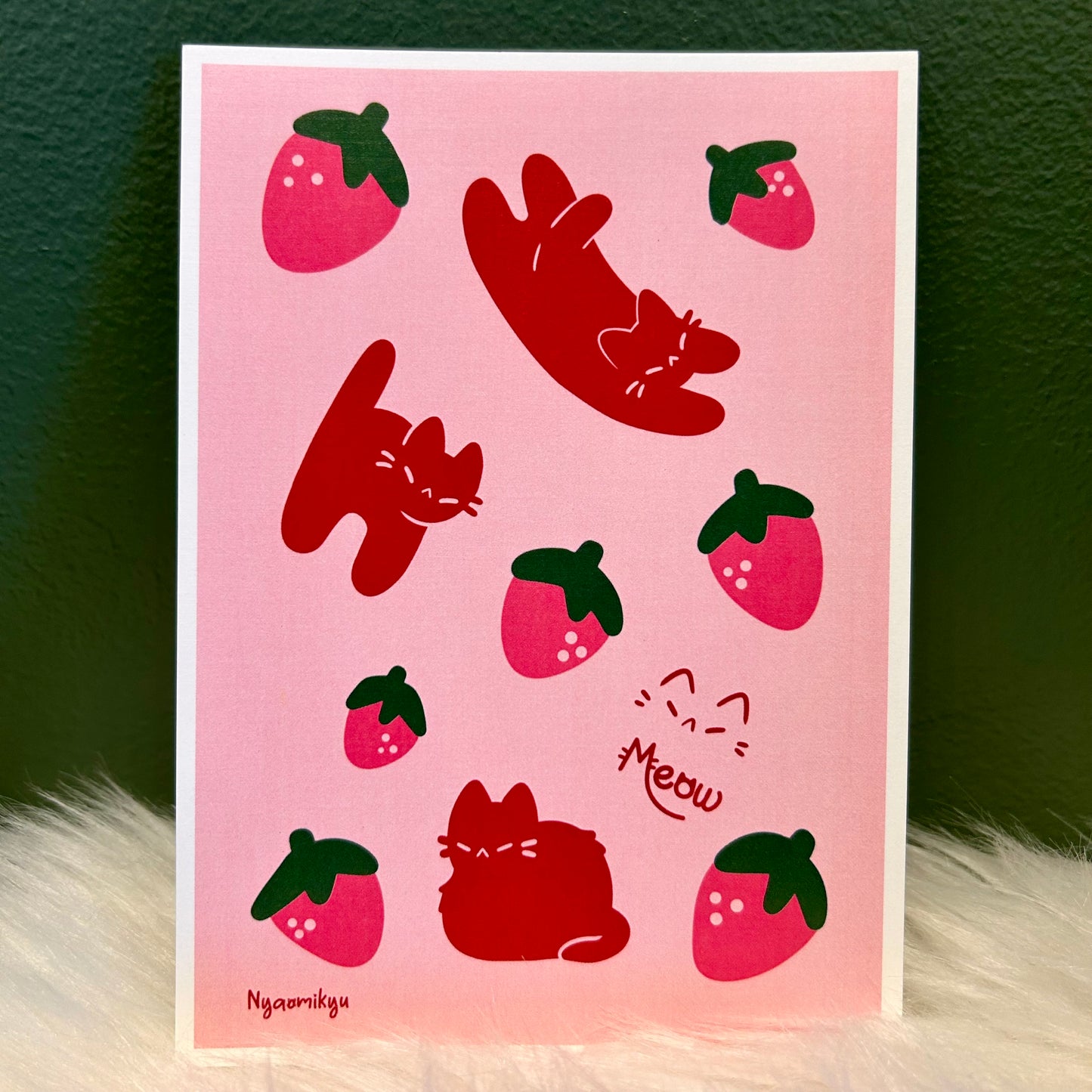 Strawberry Cats Print