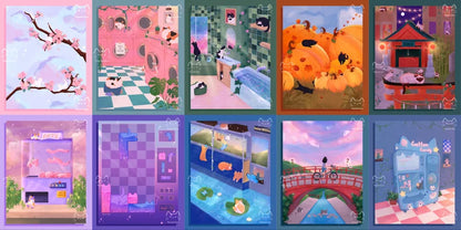 8.5x11 Cat Illustrations (Online Only Size)