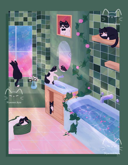Bath Cats Print