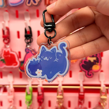 Blueberry Cat Keychain