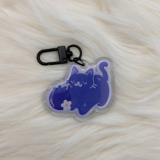 Blueberry Cat Keychain