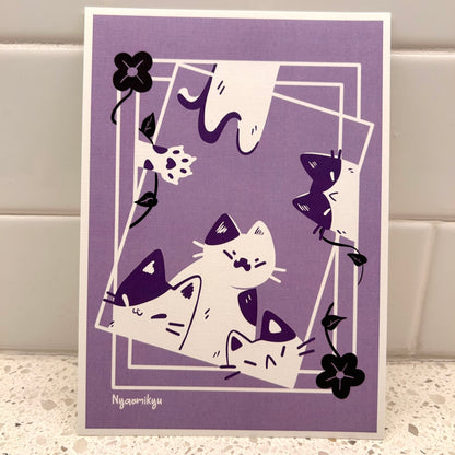 Purple Cats Print