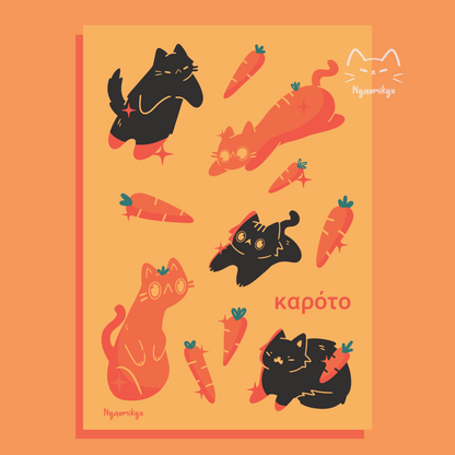 Carrot Cats Print