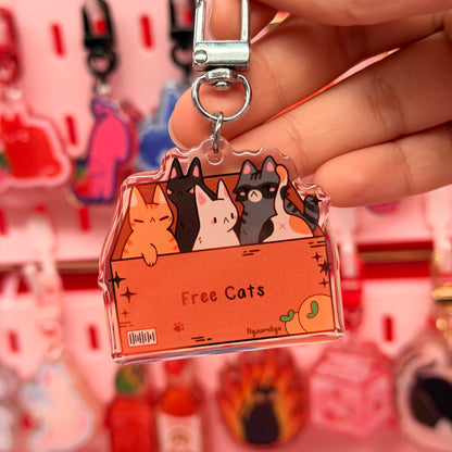 Cats in a Box Keychain