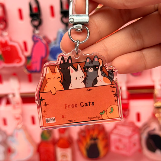 Cats in a Box Keychain