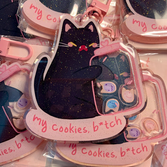 My Cookies Cat Shaker Keychain