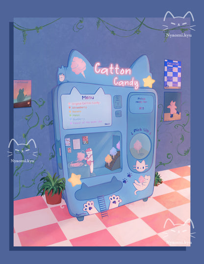 Cotton Candy Cats Print