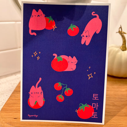Tomato Cats Print