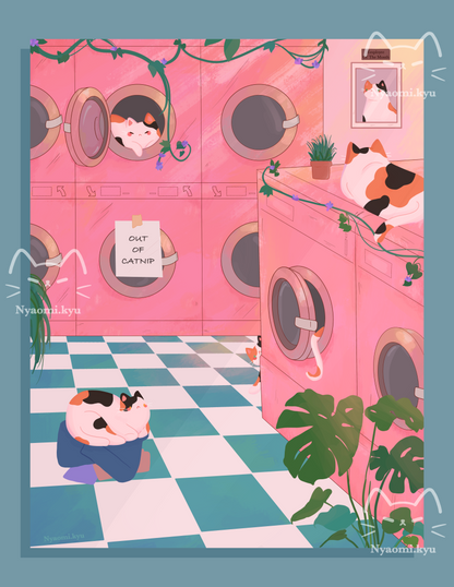 Laundry Cats Print
