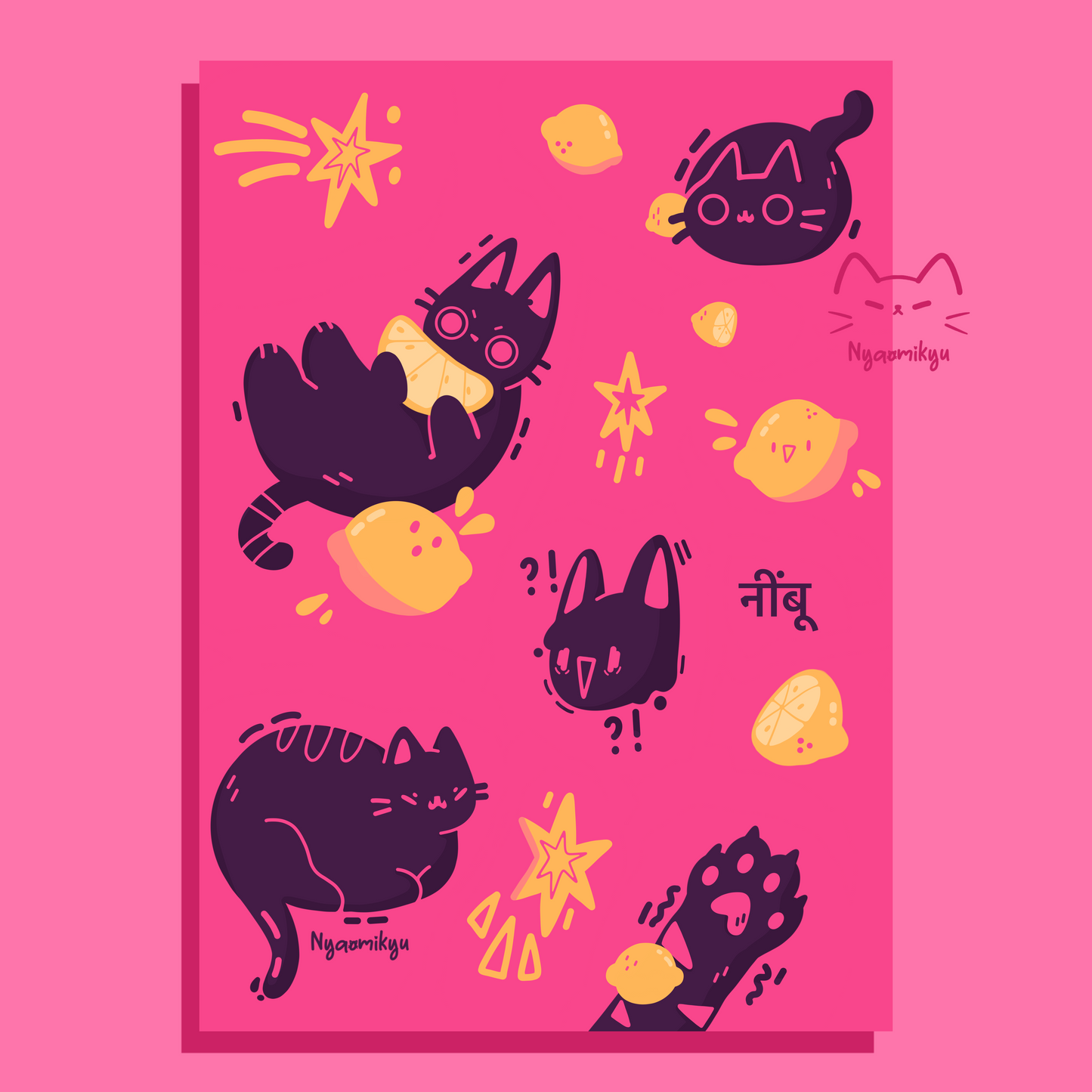 Lemon Cats Print