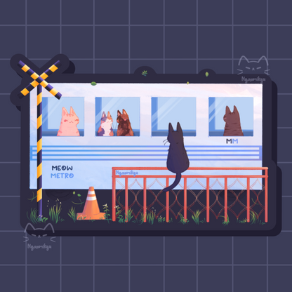 Meow Metro Cat Sticker