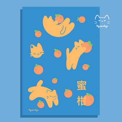 Mikan Cats Print