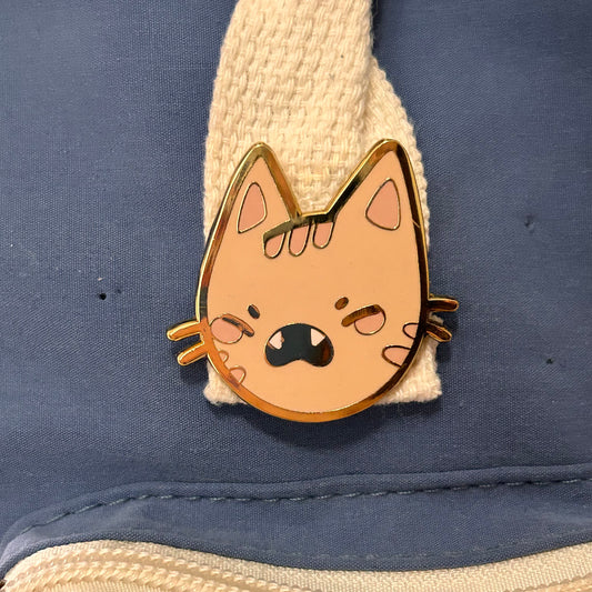 Orange Cat Face Enamel Pin