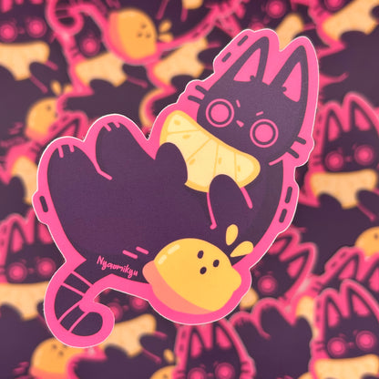 Lemon Fruit Cat Sticker