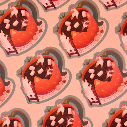 Siamese Hot Cocoa Cats Sticker