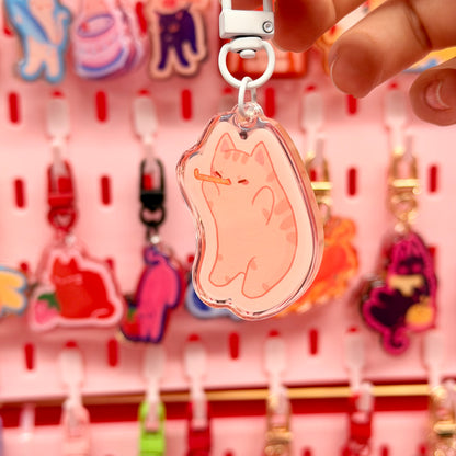 Orange Tabby Celebrate Keychain