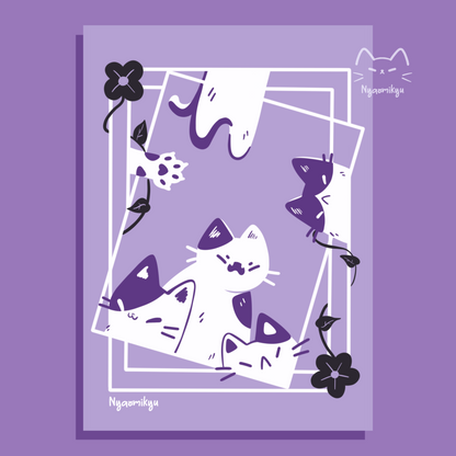 Purple Cats Print