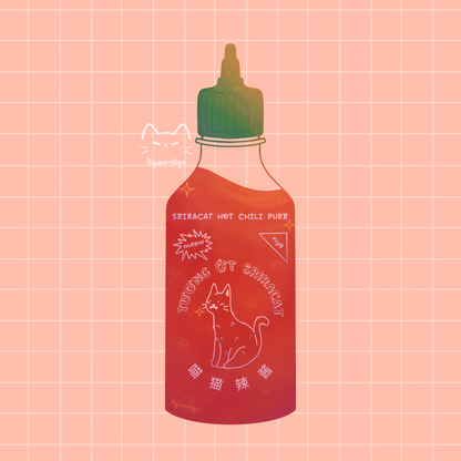 Sriracha Cat Sticker