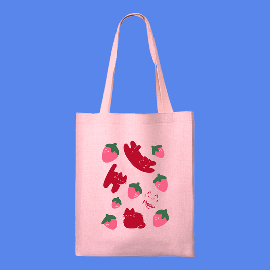Strawberry Cats Tote Bag